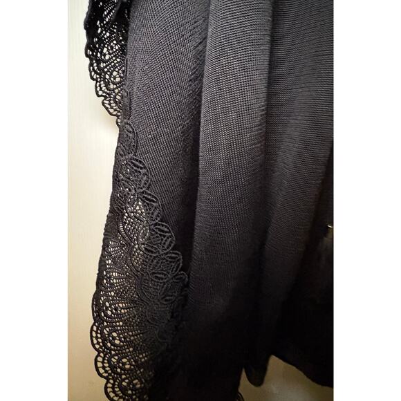 White House Black Market v neck sweater with beautiful lace detail on sleeves S - Picture 3 of 4